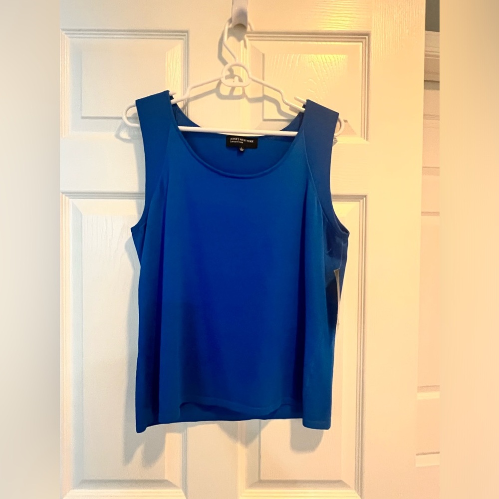 Jones New York Bright Blue Sleeveless Top Size Large